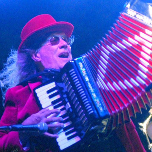 Carl Finch playing the accordion